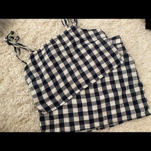 Forever21 Gingham Matching Co-Ord Crop Top Skirt